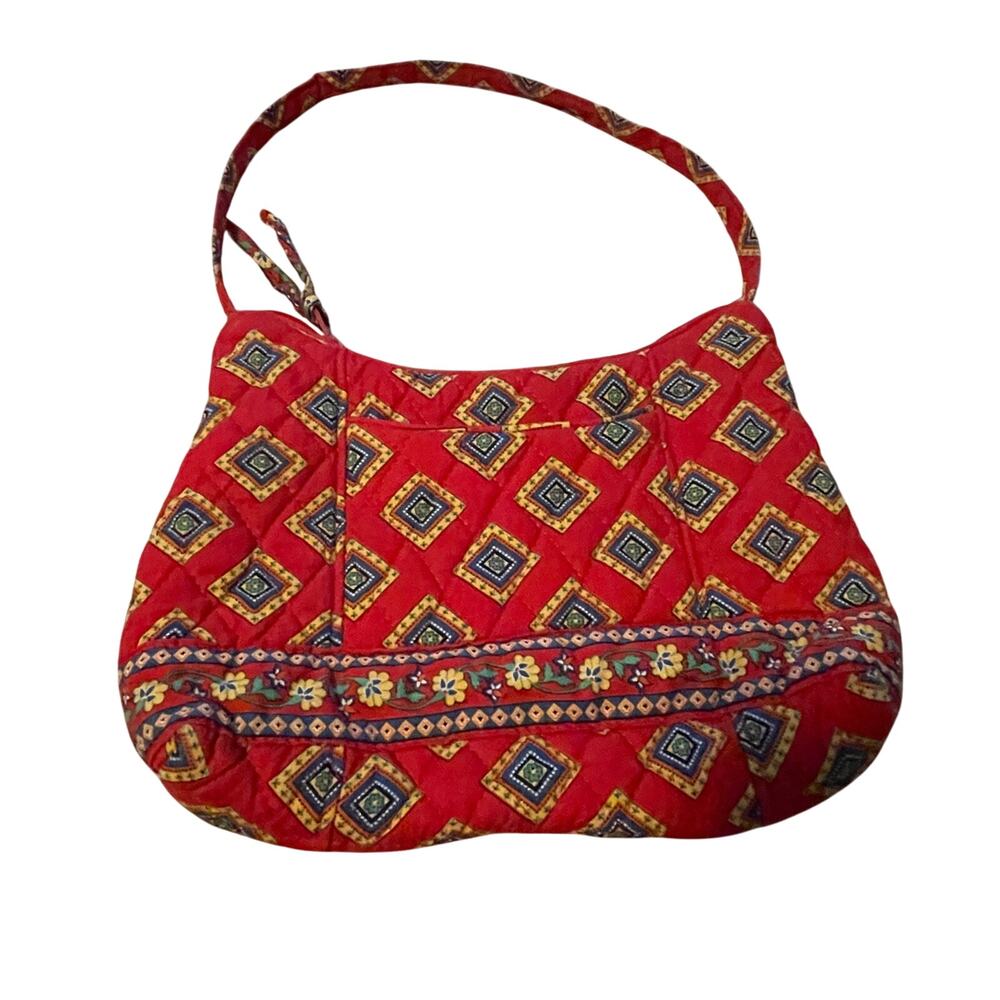Vera Bradley Red Mini Handbag Purse tote Paisley Quilted Tote Bag